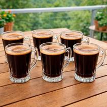 Conjunto 10 Caneca 180ml de Vidro para Café Chá e Chocolate Transparente Conjunto 10 Caneca 180ml de Vidro para Café Chá e Chocolate Transparente
