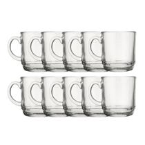 Conjunto 10 Canecas Xicara Vidro 250ML Ideal Café Chocolate Chá Conjunto 10 Canecas Xicara Vidro 250ML Ideal Café Chocolate Chá