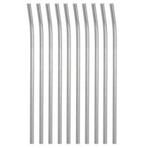 Conjunto 10 Canudos De Aço Inox Reutilizável Ecológico Curvado 6,3mm 21cm Conjunto 10 Canudos De Aço Inox Reutilizável Ecológico Curvado 6,3mm 21cm