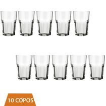 Conjunto 10 Copo Bristol Transparente 200ml Vidro Drinks