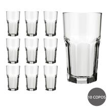 Conjunto 10 Copos Bristol 340ml Vidro Suco Agua Nadir