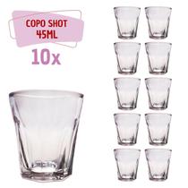 Conjunto 10 Copos Shot Vidro Tequila Cachaça Dose 45ml Bar