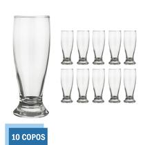 Conjunto 10 Copos Vidro 300ml Munich Chop Transparente Nadir