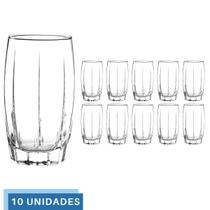 Conjunto 10 Copos Vidro Transparente 374ML Amadeus Long Drink