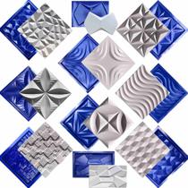 Conjunto 10 Formas 3d Gesso E Cimento Abs Azul 1mm Lindíssimo - Xmoldes Formas 3D