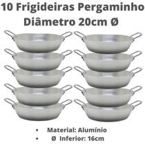 Conjunto 10 Frigideiras Pergaminho 20 Cm Com Alças Alumínio Conjunto 10 Frigideiras Pergaminho 20 Cm Com Alças Alumínio