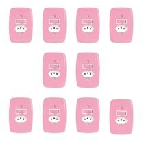 Conjunto 10 Interruptores 1 Tecla Simples e Tomada 20A Pluzie Rosa