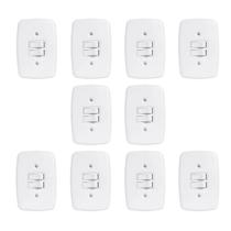 Conjunto 10 Interruptores 2 Teclas Simples 4x2 ABS Branco Pluzie Conjunto 10 Interruptores 2 Teclas Simples 4x2 ABS Branco Pluzie