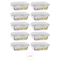 Conjunto 10 Pote 1040ml Hermético Vidro Marmita Com 4 Travas