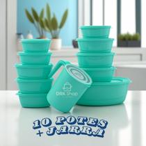 Conjunto 10 Potes 1 Jarra Marmita Organizador Plasticos Conjunto 10 Potes 1 Jarra Marmita Organizador Plasticos