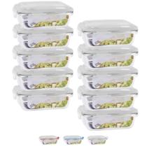 Conjunto 10 Potes 370ml Hermético Vidro Marmita Casa Linda Conjunto 10 Potes 370ml Hermético Vidro Marmita Casa Linda