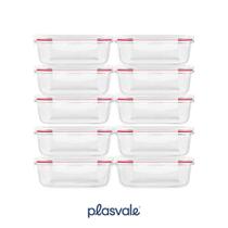 Conjunto 10 Potes 370Ml Vidro Hermético 4 Travas Marmita
