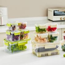 Conjunto 10 Potes De Plástico Com Tampa Cesto Alimentos