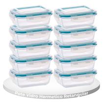 Conjunto 10 Potes de Vidro 1040ml Marmita Hermetica Conjunto 10 Potes de Vidro 1040ml Marmita Hermetica