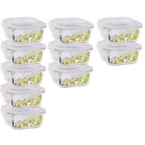 Conjunto 10 Potes Hermetico Marmita Fit Anel Vedação 520 ml