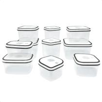 Conjunto 10 Potes Herméticos Electrolux Conserva e Organiza Alimentos Freezer e Microondas