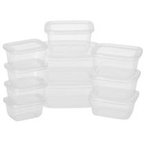 Conjunto 10 Potes Reutilizável Transparente Marmita Freezer