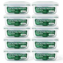 Conjunto 10 Potes Vidro Borossilicato 640ML Hermético 4 Travas Marmita Conjunto 10 Potes Vidro Borossilicato 640ML Hermético 4 Travas Marmita