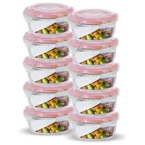 Conjunto 10 Potes Vidro Hermético Mantimentos Tampa 620ml