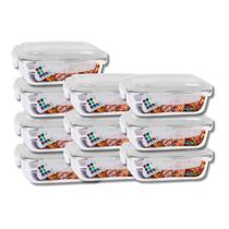 Conjunto 10 Potes Vidro Hermético Marmita Mantimentos 640ml