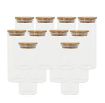 Conjunto 10 Potes Vidro Herméticos C/ Tampa de Bambu - Oikos