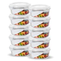 Conjunto 10 Potes Vidro Herméticos Tampa Plástico 950ml Conjunto 10 Potes Vidro Herméticos Tampa Plástico 950ml