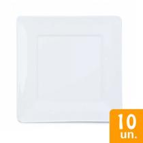 Conjunto 10 Pratos Raso Quadrado em Melamina 26cm Hotel Conjunto 10 Pratos Raso Quadrado em Melamina 26cm Hotel