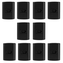 Conjunto 10 Tomadas 2P+T 10A Modular com Placa 4x2 Pluzie Preto Fosco 250V Conjunto 10 Tomadas 2P+T 10A Modular com Placa 4x2 Pluzie Preto Fosco 250V