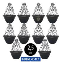 Conjunto 10 Vasos De Planta Parede Modelo Arandelas Flores Com Suporte - Artigos De Decoração Jardim