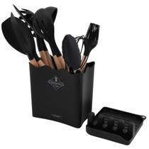 Conjunto 11 Pçs Silicone Madeira + Balde Suporte Lovely Vibe