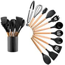 Conjunto 11 Peças E Suporte Utensílios De Cozinha Silicone