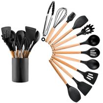 Conjunto 11 peças e Suporte Utensílios de Cozinha Silicone