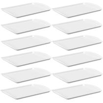 Conjunto 12 Bandejas Para Servir 34,5x23,5cm Plástico Branca Coza Uno Horeca Conjunto 12 Bandejas Para Servir 34,5x23,5cm Plástico Branca Coza Uno Horeca