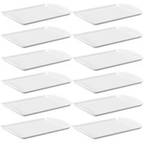 Conjunto 12 Bandejas Para Servir 34,5x23,5cm Plástico Branca Coza Uno Horeca Conjunto 12 Bandejas Para Servir 34,5x23,5cm Plástico Branca Coza Uno Horeca