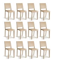 Conjunto 12 Cadeiras de Plástico Polipropileno Empilhável Hydra Plus Marrom/Cappuccino