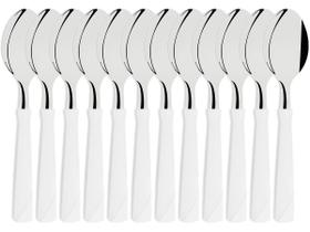 Conjunto 12 Colheres Mesa New Kolor Branco Talheres Tramontina em Aço Inox 23163/080