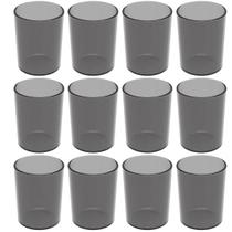 Conjunto 12 Copos Crippa 400ml Fumê Plástico Água Suco Escolar Restaurante Bar