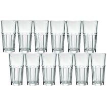 Conjunto 12 Copos Long Drink 340ml De Vidro Nadir Bristol Suco Refrigerante Bebidas