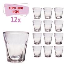 Conjunto 12 Copos Shot Vidro Tequila Cachaça Dose 45ml Bar