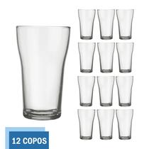 Conjunto 12 Copos Vidro 200ml Boteco Chop Transparente Nadir