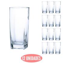 Conjunto 12 Copos Vidro 285ml Grosso Água Luxo Transparente - PRATICASA