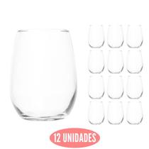 Conjunto 12 Copos Vidro 450ml California Redondo Transparente - PRATICASA