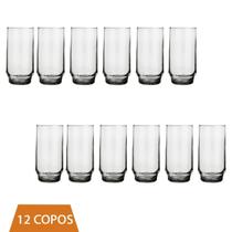 Conjunto 12 Copos Vidro Transparente 410ml Lights Suco Nadir