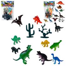 Conjunto 12 Dinossauros Animais Emborrachados Jurassic - Toy King Brinquedo Animais Praia Banho