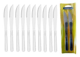 Conjunto 12 Faca Inox Mesa Cozinha Restaurante Churrasco