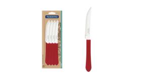 Conjunto 12 Facas Leme Vermelho Tramontina Aço Inox