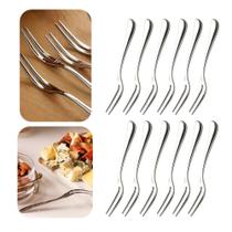 Conjunto 12 Garfos de Aço Inox Prata para Aperitivo Petiscos Wolff Conjunto 12 Garfos de Aço Inox Prata para Aperitivo Petiscos Wolff