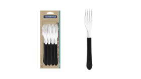 Conjunto 12 Garfos Leme Preto Tramontina Aço Inox Conjunto 12 Garfos Leme Preto Tramontina Aço Inox