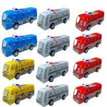 Conjunto 12 Mini Ônibus Policial Brinquedo Fricção Infantil