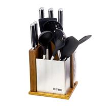 Conjunto 12 Peças Facas e Utensílios com Base Organizador